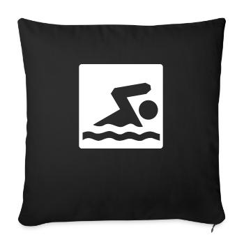 Schwimmen - Sofakissenbezug 45 x 45 cm - Schwarz - Vorne