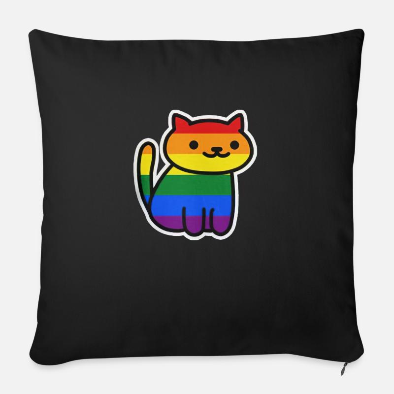 Cat Pride Gay - Sofakissenbezug 45 x 45 cm - Schwarz
