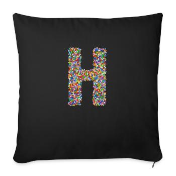 H - Sofa pillowcase 17,3'' x 17,3'' (45 x 45 cm) - black - Front
