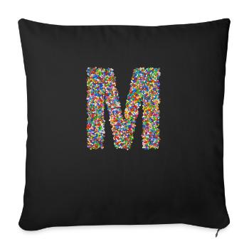 M - Sofa pillowcase 17,3'' x 17,3'' (45 x 45 cm) - black - Front