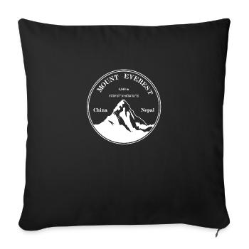 Mont Everest (blanc) - Housse de coussin décorative 45 x 45 cm - noir - Devant