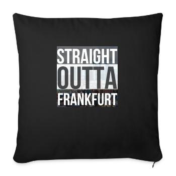 straight outta Frankfurt pic - Housse de coussin décorative 45 x 45 cm - noir - Devant