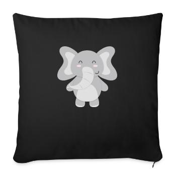 Elephant - to design yourself - Sofa pillowcase 17,3'' x 17,3'' (45 x 45 cm) - black - Front