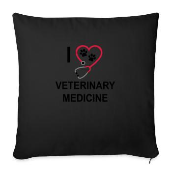 I love veterinary medicine - Sofa pillowcase 17,3'' x 17,3'' (45 x 45 cm) - black - Front