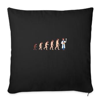 Evolution Zahnarzt Lustige Geschenkidee - Sofakissenbezug 45 x 45 cm - Schwarz - Vorne