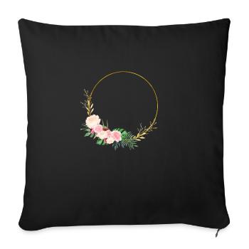 fresh flower circle - Sofa pillowcase 17,3'' x 17,3'' (45 x 45 cm) - black - Front