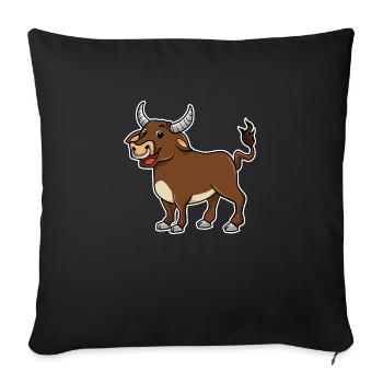 Stier - Sofakissenbezug 45 x 45 cm - Schwarz - Vorne