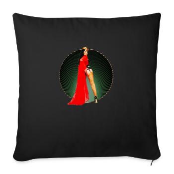 Pinup - Vintage Retro Burlesque Königin 50s Kunst - Sofakissenbezug 45 x 45 cm - Schwarz - Vorne