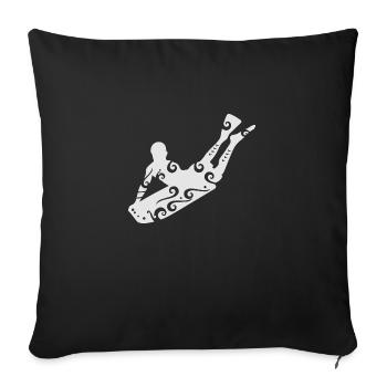 Maori Bodyboarding Surfer Polynesian Tribal Tattoo - Sofa pillowcase 17,3'' x 17,3'' (45 x 45 cm) - black - Front