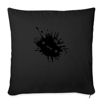 Ink stain with face - Sofa pillowcase 17,3'' x 17,3'' (45 x 45 cm) - black - Front
