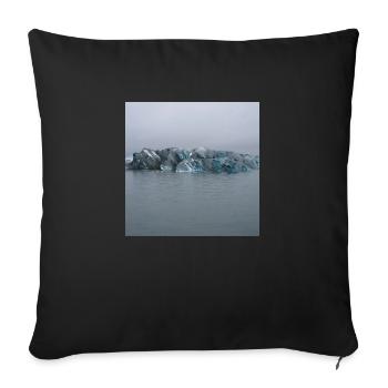 Iceland blue shimmering - Sofa pillowcase 17,3'' x 17,3'' (45 x 45 cm) - black - Front