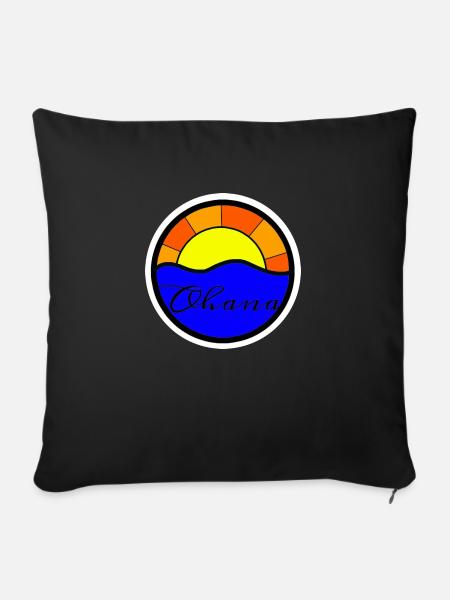 Sunset Ohana ( =Familie ) - Sofakissenbezug 45 x 45 cm - Schwarz