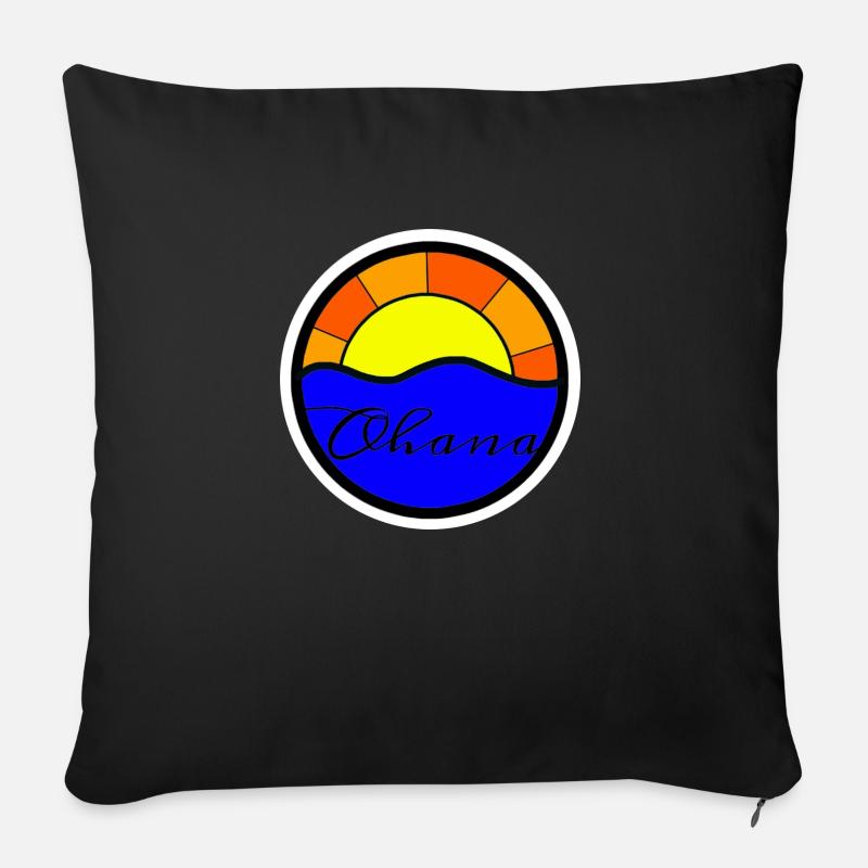 Sunset Ohana ( =Familie ) - Sofakissenbezug 45 x 45 cm - Schwarz