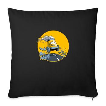 Bière en vadrouille - Housse de coussin décorative 45 x 45 cm - noir - Devant