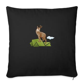 Chamois on meadow - Sofa pillowcase 17,3'' x 17,3'' (45 x 45 cm) - black - Front