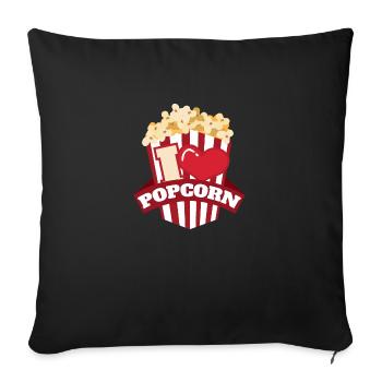 I Love Popcorn Kids Idée cadeau drôle - Housse de coussin décorative 45 x 45 cm - noir - Devant