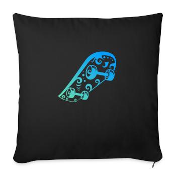 Maori Skateboard Liebhaber Tribal Tattoo Geschenk - Sofakissenbezug 45 x 45 cm - Schwarz - Vorne