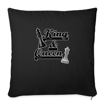 King Queen Partnerlook - Housse de coussin décorative 45 x 45 cm - noir - Devant