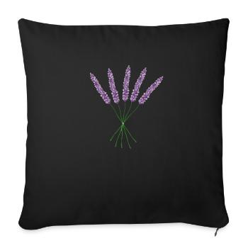 Lavender branch Provence Nature Violet - Sofa pillowcase 17,3'' x 17,3'' (45 x 45 cm) - black - Front