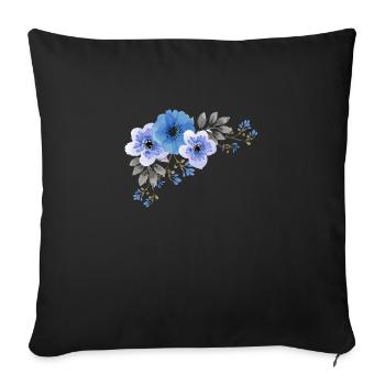 Flowers - Housse de coussin décorative 45 x 45 cm - noir - Devant