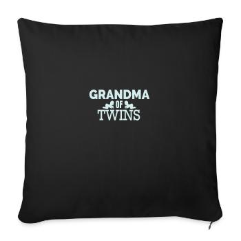 Twins Grandma of twins twins gift idea - Sofa pillowcase 17,3'' x 17,3'' (45 x 45 cm) - black - Front