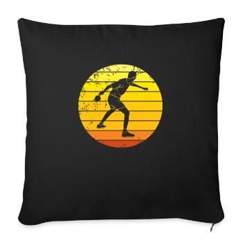 Tennis de table tennis de table joueur raquette de tennis de table - Housse de coussin décorative 45 x 45 cm - noir - Devant