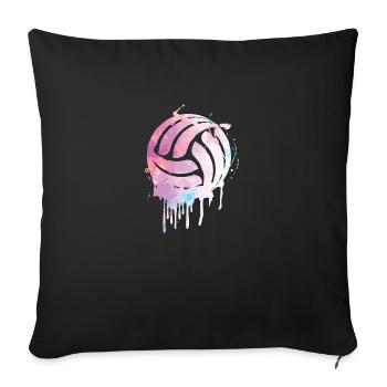 Playing volleyball | Volleyball team sport gift - Sofa pillowcase 17,3'' x 17,3'' (45 x 45 cm) - black - Front