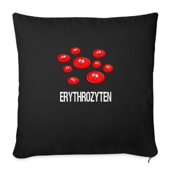 Lustige Erythrozyten - Sofakissenbezug 45 x 45 cm - Schwarz - Vorne