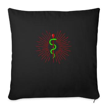 Symbol asclepius staff doctor gift idea - Sofa pillowcase 17,3'' x 17,3'' (45 x 45 cm) - black - Front