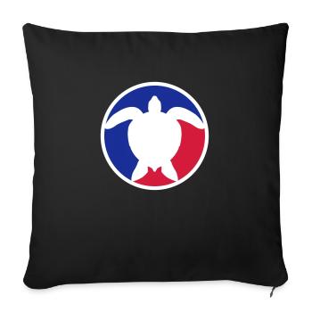 Tortue d'eau bleue rouge - Housse de coussin décorative 45 x 45 cm - noir - Devant