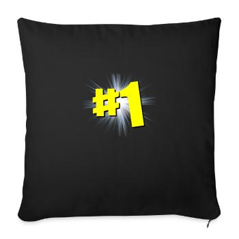 Top1, #1, Battle royale, Geek, Jeux vidéo - Housse de coussin décorative 45 x 45 cm - noir - Devant