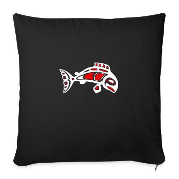 Haida-Lachs symbol Tribal Tattoo-Geschenkidee - Sofakissenbezug 45 x 45 cm - Schwarz - Vorne
