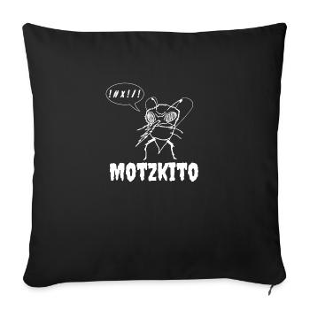 Motzkito Funshirt motzende Mücke schimpft Moskito - Sofakissenbezug 45 x 45 cm - Schwarz - Vorne