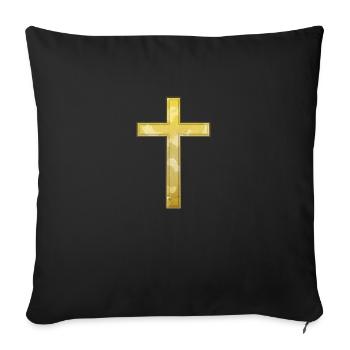 Croix d'or Christianisme Jésus Christ Church - Housse de coussin décorative 45 x 45 cm - noir - Devant