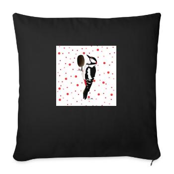 Great Spotted Woodpecker Bird Gift Women Men Children - Sofa pillowcase 17,3'' x 17,3'' (45 x 45 cm) - black - Front