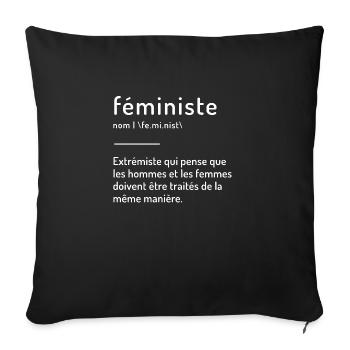 Feminist Definition Ironic Dictionary - Sofa pillowcase 17,3'' x 17,3'' (45 x 45 cm) - black - Front