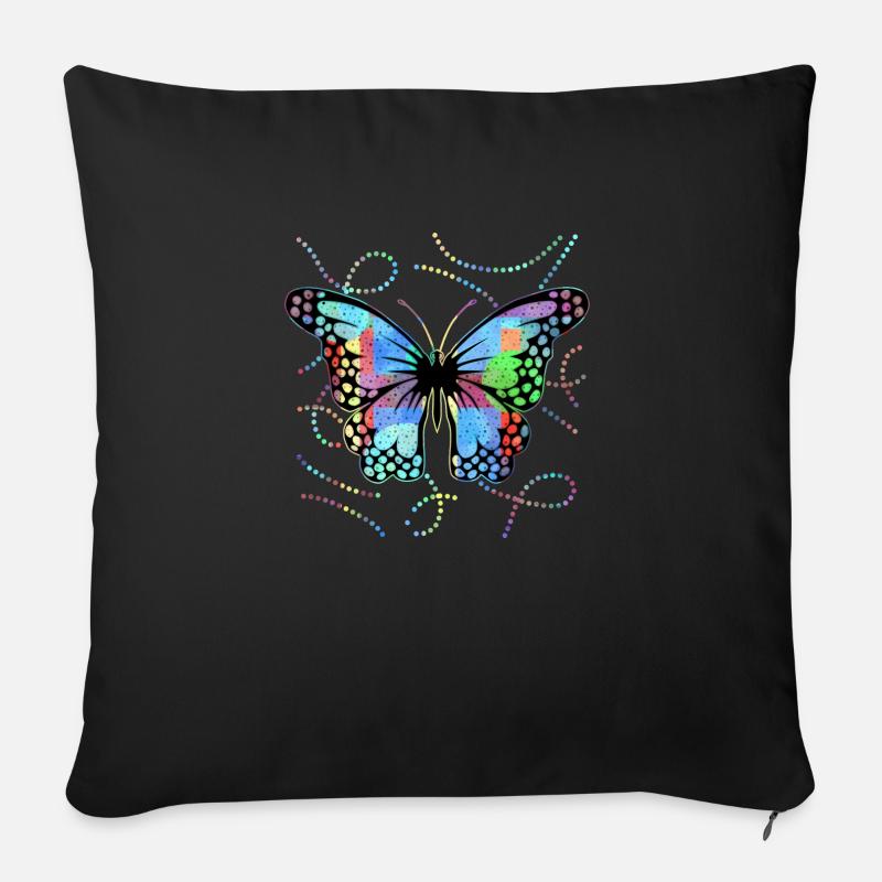 Schmetterling - Sofakissenbezug 45 x 45 cm - Schwarz