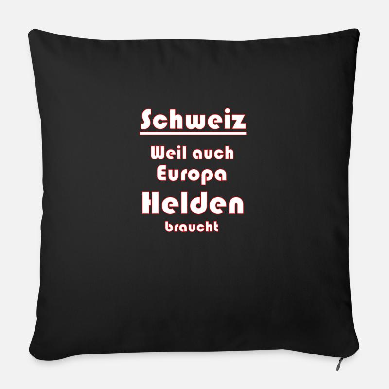 Schweiz Schweizer Spruch - Sofakissenbezug 45 x 45 cm - Schwarz