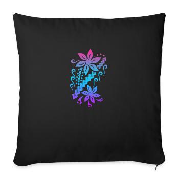 Idée de cadeau de tatouage tribal polynésien de fleur de Samoa - Housse de coussin décorative 45 x 45 cm - noir - Devant