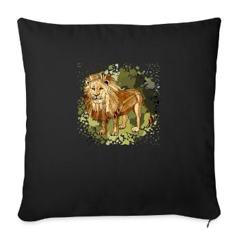 Lion - Housse de coussin décorative 45 x 45 cm - noir - Devant