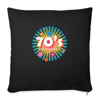 Elite 70s nation logo - Sofa pillowcase 17,3'' x 17,3'' (45 x 45 cm) - black - Front