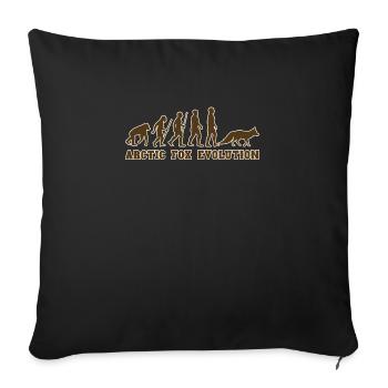 Arctic Fox Evolution - Sofa pillowcase 17,3'' x 17,3'' (45 x 45 cm) - black - Front