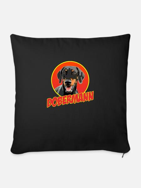 Dobermann - Sofakissenbezug 45 x 45 cm - Schwarz
