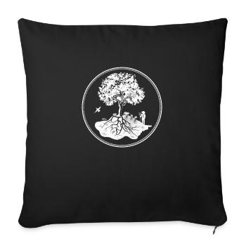 Permakultur, Natur, Baum, Nachhaltigkeit - Sofakissenbezug 45 x 45 cm - Schwarz - Vorne
