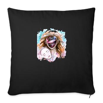 you are the universe - Sofa pillowcase 17,3'' x 17,3'' (45 x 45 cm) - black - Front