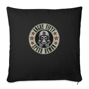 Angry fifty 50 biker motorcycle - Sofa pillowcase 17,3'' x 17,3'' (45 x 45 cm) - black - Front
