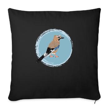 Eurasian Jay II - Sofa pillowcase 17,3'' x 17,3'' (45 x 45 cm) - black - Front