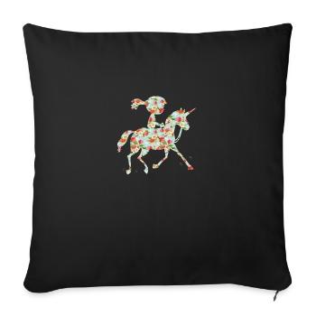 Pilote de poney - Housse de coussin décorative 45 x 45 cm - noir - Devant