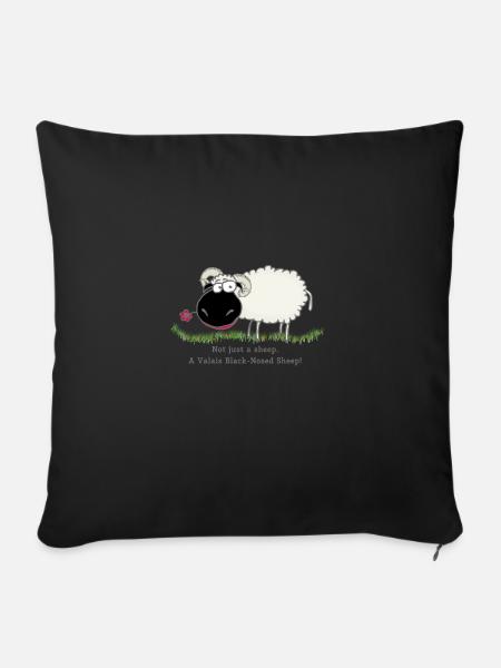 black nose sheep - Sofakissenbezug 45 x 45 cm - Schwarz