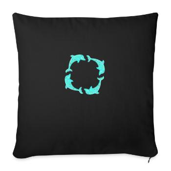 Dolphin - Sofa pillowcase 17,3'' x 17,3'' (45 x 45 cm) - black - Front